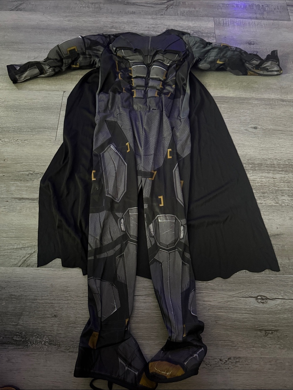 Kids Black and Gray Superhero Costume with Cape